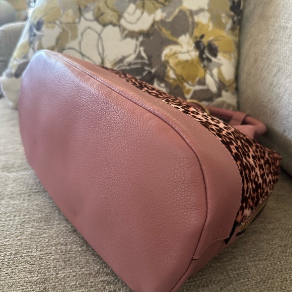 Vince Camuto Kime Tea Rose Leopard Print Handbag Calf Hair - Picture 8 of 16